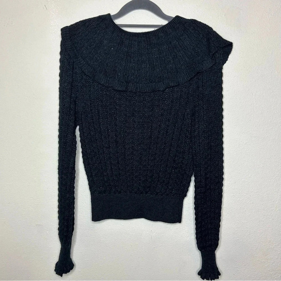 Free People Crazy in Love Sweater Black Size Large - Picture 6 of 6